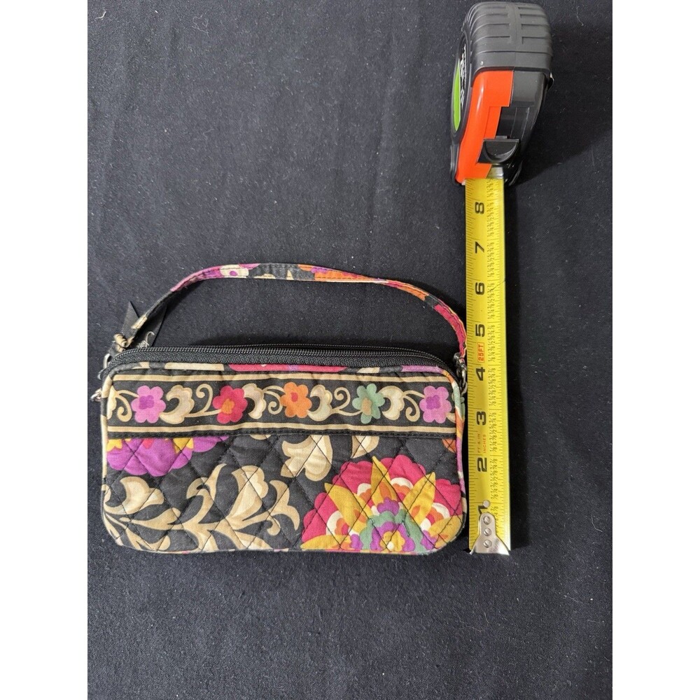 Vera Bradley Small Handbag Suzani Black Floral Mini - Picture 7 of 9